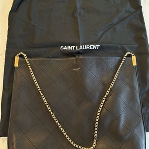 Authentic Saint Laurent Suzanne Quilted Lambskin Leather Hobo